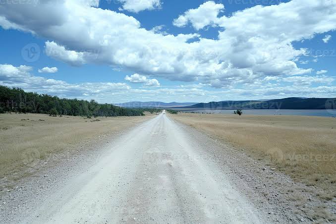 The featureless dirt roads of the Mongolian Steppe