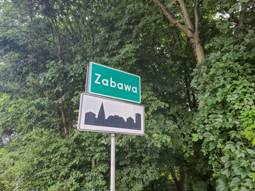 Polish town entry sign